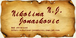 Nikolina Jonašković vizit kartica
